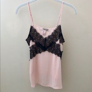 NWOT Black Lace Pink Cami